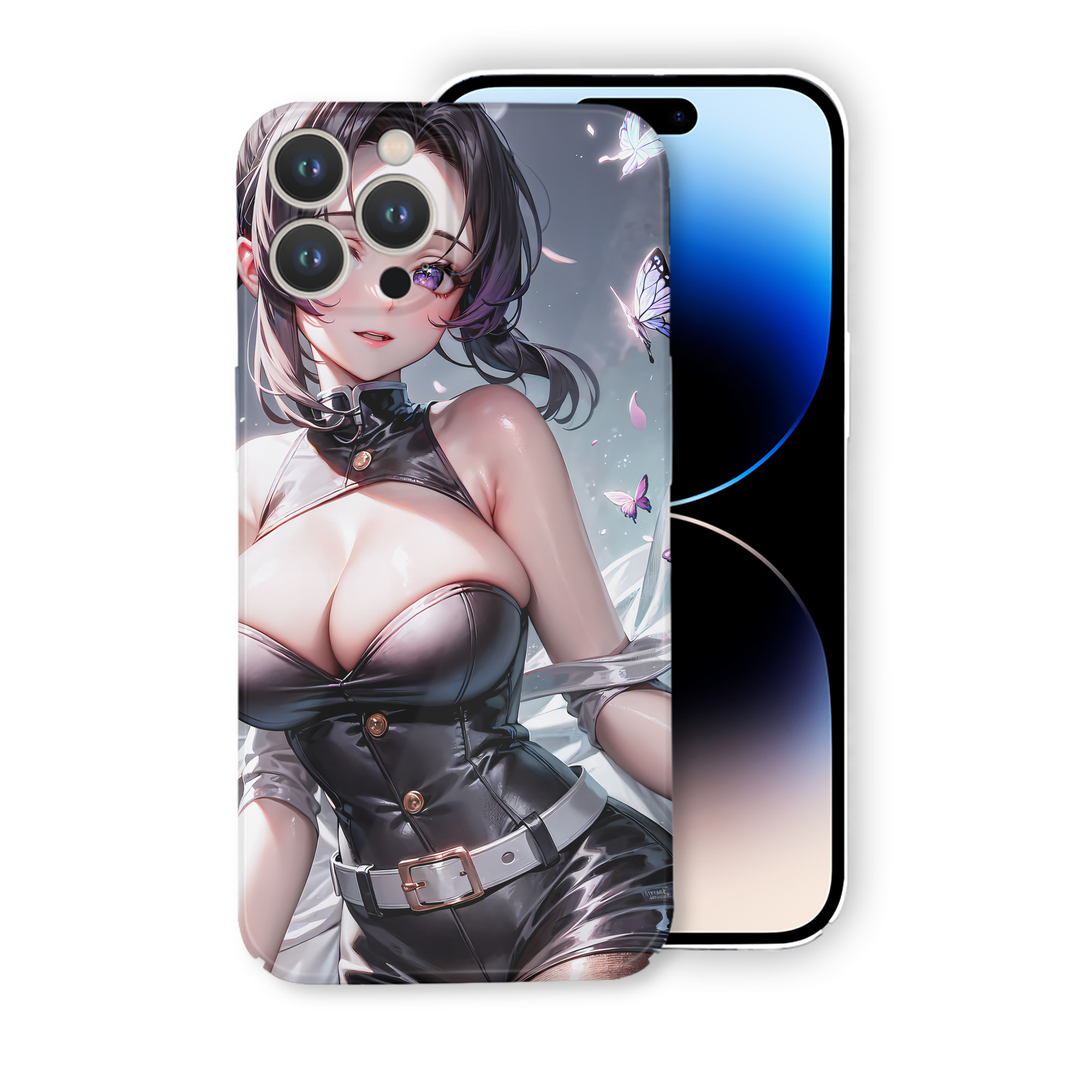（画像用） 鬼滅の刃（きめつのやいば）蟲柱-胡蝶 しのぶ／こちょう しのぶ Kochou Shinobu 【iPhone 14シリーズ対応】ハードケース